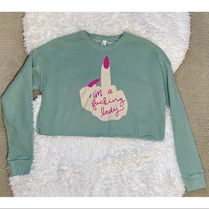 Cropped Teal Pullover!